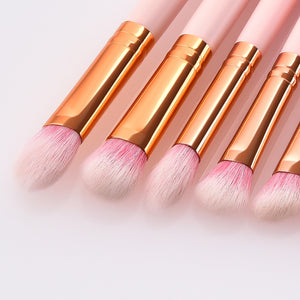 15pcs Wood Aluminum Eyes Makeup Brushes Set Beauty Tools Eyeshadow Small Fan-shaped Eyeliner Eyebrow Nose Lip Pink Gold