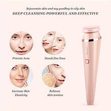 Load image into Gallery viewer, 4 In 1 Electric Facial Cleansing Brush Waterproof Roller Massager Deep Cleansing Brush Blackhead Pore Cleaner