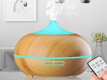 Load image into Gallery viewer, 550ml Air Humidifier Wood Remote Control Electric Essential Oil Aroma Diffuser Ultrasonic Humidifier With LED Light For Home