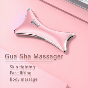 Electric Guasha Scraping Massager 2 in 1 Massage and Warm Mode Face Lifting Slimming Tool LED Light Facial Massager Machine