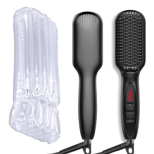 Pro Hair Straightener Hot Comb LCD Heating Electric Male Brush Straighten Hair Style Anti Static Ceramic Ionic Hair Brush For Men