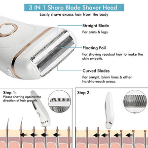 Electric Epilator Women Painless USB Rechargeable Hair Removal Lady Shaving Machine Portable Female Hair Trimmer Wet Dry
