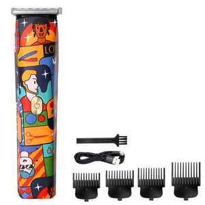 Cordless Fashion Graffiti Trimmer Men Zero Gapped Professional Hair Clipper Scrawl Finish Hair Cutting Machine