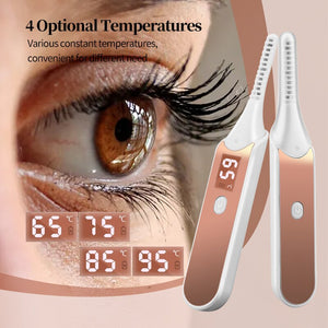 Portable Electric Heated Eyelash Curler Women Makeup Irons Brush Natural Curling Long Time Lasting Beauty Tools With LED Display
