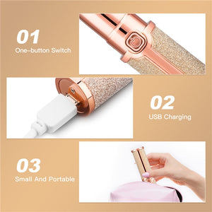 Portable Electric Eyebrow Trimmer Women Eye Brow Hair Remover Epilator USB Rechargeable Face Lips Shaver Lipstick Shape Haircut