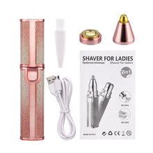 Load image into Gallery viewer, 2 In 1 Electric Eyebrow Trimmer Makeup Painless Eye Brow Epilator Mini Shaver Razors Women Portable Facial Body Hair Remover