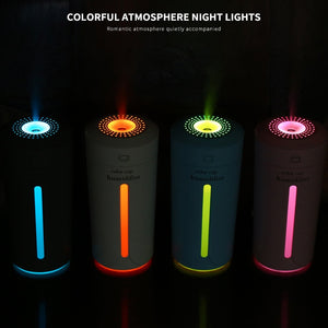 Air Humidifier Ultrasonic Essential Oil Diffuser With 7 Color Lights Electric Aromatherapy USB Humidifier Car Aroma Diffuser