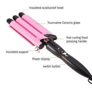 Hair Curling Iron 25mm/32mm Ceramic Crimpers Wavers Perm Splint Professional Triple Barrel Curler Hair Styling Tools Wave Wand