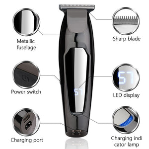LCD Digital Display Rechargeable Hair Clipper Retro Electric Clipper Hair Salon Strong Electric Fader