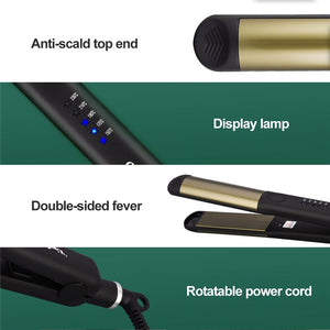 Hair Straightener Curling Temperature Adjustment Ceramic Tourmaline Ionic Flat Iron LED Display Curls For Men Styling Tools