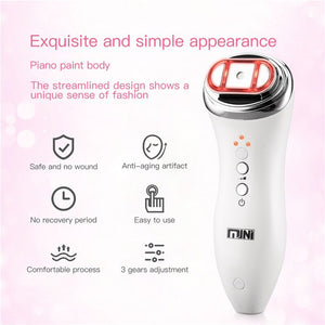 Ultrasound Vibration Face Skin Tightening Machine Portable RF Face Lifting Device Anti-aging Facial Toning Wrinkles Remover