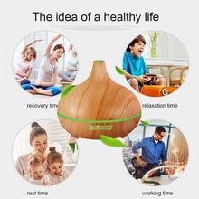 Load image into Gallery viewer, New 550ml Wood Essential Oil Diffuser Ultrasonic USB Air Humidifier With 7 Color LED Lights Remote Control Office Home Difusor