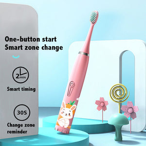 For Children Electric Toothbrush Cartoon Pattern Kids with  Replace The Toothbrush Head Ultrasonic Electric Toothbrush