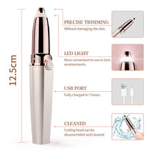 Load image into Gallery viewer, Rechargeable Electric Eyebrow Trimmer For Eyebrows  Women&#39;s Shaver Razors Portable Cosmetics Facial Hair Remover Makeup Tools