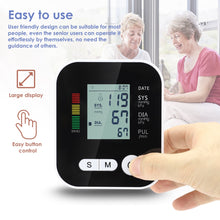 Load image into Gallery viewer, Automatic Digital Wrist Blood Pressure Monitor Sphygmomanometer Tonometer Tensiometer Heart Rate Pulse Meter BP Monitor