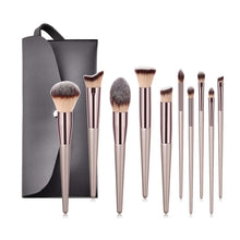 Load image into Gallery viewer, 10pcs Champagne Makeup Brushes Set  Foundation Powder Blush Eyeshadow Concealer Lip Eye Make Up Brush Cosmetics Beauty Tools