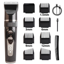 Load image into Gallery viewer, Full Body Washable Electric Hair Clipper Ceramic Professional Fine Adjustable Hair Trimmer Low Noise Hair Cutting Machine Razor