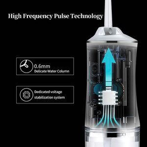 Portable Oral Irrigator USB Rechargeable Dental Pulse Water Flosser Jet 220ML Water Tank Waterproof Teeth Cleaner Whitening Tool