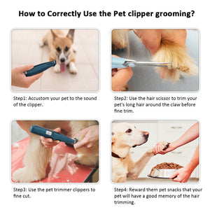 Professional Pet Dog Hair Trimmer Animal Grooming Clippers Cutter Shaver Machine Dogs Hair Cleaning Accessories