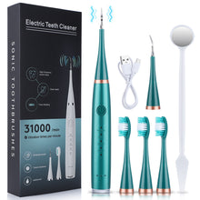 Load image into Gallery viewer, 2 in 1 Dental Whitening Electric Tooth Brush Tartar Remover Teeth Cleaner Kit Travel Toothbrushes Accessories 3 Nozzles Heads