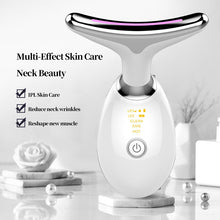 Load image into Gallery viewer, 3 Colors Led Facial Neck Massager Photon Skin Tighten Slimming Reduce Double Chin Anti Wrinkle Face Neck Lift Machine