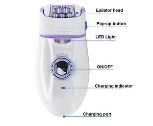 2 In 1 Rechargeable Shaver Electric Epilator Waterproof Shaving Hair Remover Women Massager Callus Set