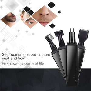4 In 1 Rechargeable Shavers Nose Ear Hair Trimmer Beard Trimer For Men Eyebrow Sideburns Hair Removal Razor Cutter For Men