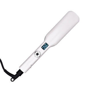 Professional Tourmaline Ceramic Hair Straightener PTC Hair Styling Tool With Wider Heating Plate And LCD Screen Styling Tools (White)