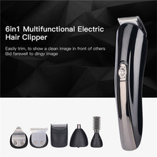 Load image into Gallery viewer, Professional Electric Cordless Hair Clipper Rechargeable Shaver Eyebrow Shaving Trimer Beard Cutting Sets For Nose Ear Hair Male