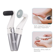 Load image into Gallery viewer, USB Charging Electric Callus Remover Rechargeable Smooth Machine Dead Hard Skin Callus Remover Pedicure Foot Care Tool (Silver white)
