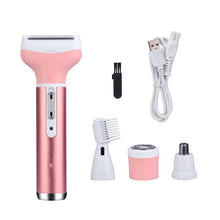 Load image into Gallery viewer, 4 In 1 Rechargeable Lady Shaver Razor Eyebrow Trimmer Body Underarm Groomer Electric Epilator Hair Removal Bikini Shaving