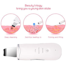 Load image into Gallery viewer, Ultrasonic Skin Scrubber Skin Peeling Extractor Facial Deep Cleaning Beauty Device + Skin Rejuvenation Nano Face Mist Steamer
