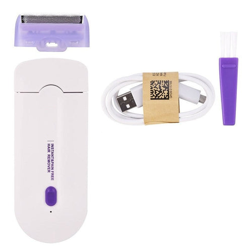 Electric Rechargeable Sense-Light Technology Painless Hair Removal Device Epilator Women Lady Shaver Skin Cleaning Care