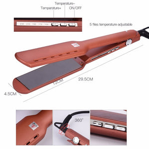 Professional Hair Flat Iron Temperature Adjustable Hair Straightener Titanium Alloy Heating Plate Hair Styling Tool