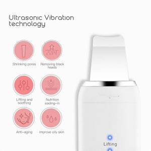 Professional Ultrasonic Skin Scrubber Ion Deep Face Cleaning Peeling USB Rechargeable Facial Care Device Beauty Instrument
