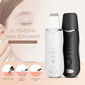 Ultrasonic Skin Scrubber Skin Peeling Extractor Facial Deep Cleaning Beauty Device + Skin Rejuvenation Nano Face Mist Steamer