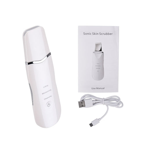Ultrasonic Ion Deep Clean Skin Scrubber Pore Cleaner Exfoliating Blackhead Remover USB Rechargeable Face Lift Peeling Shovel