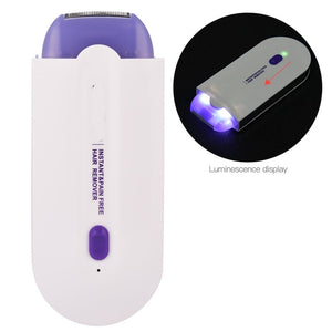 Electric Rechargeable Sense-Light Technology Painless Hair Removal Device Epilator Women Lady Shaver Skin Cleaning Care