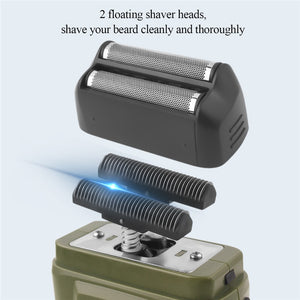 Men's Shaver Beard Hair Trimmer Electric Razor 2 Floating Shaver Head with Led Screen Usb Rechargeable Shaving Machine