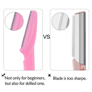 100PCS Eyebrow Shaper Portable Shaver Eye Brow Trimmer Shaping Scissors Cutter Woman Face Blade Shaper Hair Remover Makeup Tool