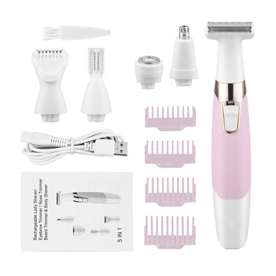 5 in 1 Electric Eyebrow Trimmer Hair Remover Device Painless Depilator Nose Hair Leg Armpit Bikini Trimmer Women Epilator