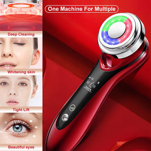 EMS Beauty Instrument Face Lifting Heat Red Blue Light Face Cleaner Deep Cleansing Home Skin Care Device Face Massager