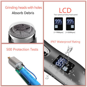 Electric Pedicure Foot Grinder File Callus Remover USB Rechargeable Heels Dead Skin Removal Vacuum Cleaner with LED display