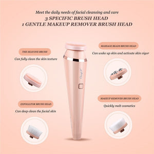 4 In 1 Electric Facial Cleansing Brush Waterproof Roller Massager Deep Cleansing Brush Blackhead Pore Cleaner