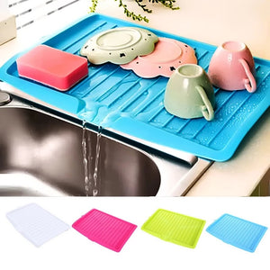 Drainer Rack Kitchen Silicone Dish Drainer Tray Large Sink Drying Rack Worktop Organizer Drying Rack For Dishes Tableware