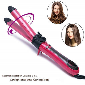 Hair Curler 2 In 1 Hair Straightener Tourmaline Ceramic Flat Iron Iron Hair Straightener Hair Salon Styling Curling Tool