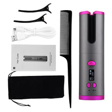 Load image into Gallery viewer, Cordless Automatic Hair Curler Iron Wireless Curling Iron USB Rechargeable Hair Curler For Curls Waves LCD Display Ceramic Curly
