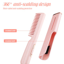 Load image into Gallery viewer, 2 In 1 Hair Straightener Fast Heat Hairdressing Comb Wave Curling Styling Tools Portable Multifunctional Hair Iron Hair Brush