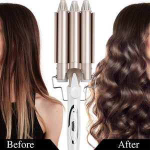 22MM/25MM Hair Curling Iron Electric Hair Curler Three-tube Omelet Curling Iron Long-lasting Stable Wave Roll Home Styling Tool
