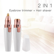 Load image into Gallery viewer, 2 In 1 Electric Eyebrow Trimmer Female Women Epilator Eye Brow Lip Hair Removal Mini Painless Face Whole Body Shaver Depilador